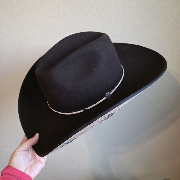 charlie 1 horse hat womens 7 1/2 'Back At The Ranch' Almost Famous Cordova Brown - Picture 2 of 9